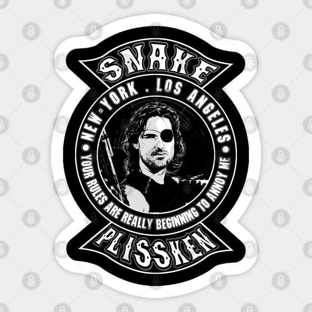 Snake Plissken Sticker by CosmicAngerDesign